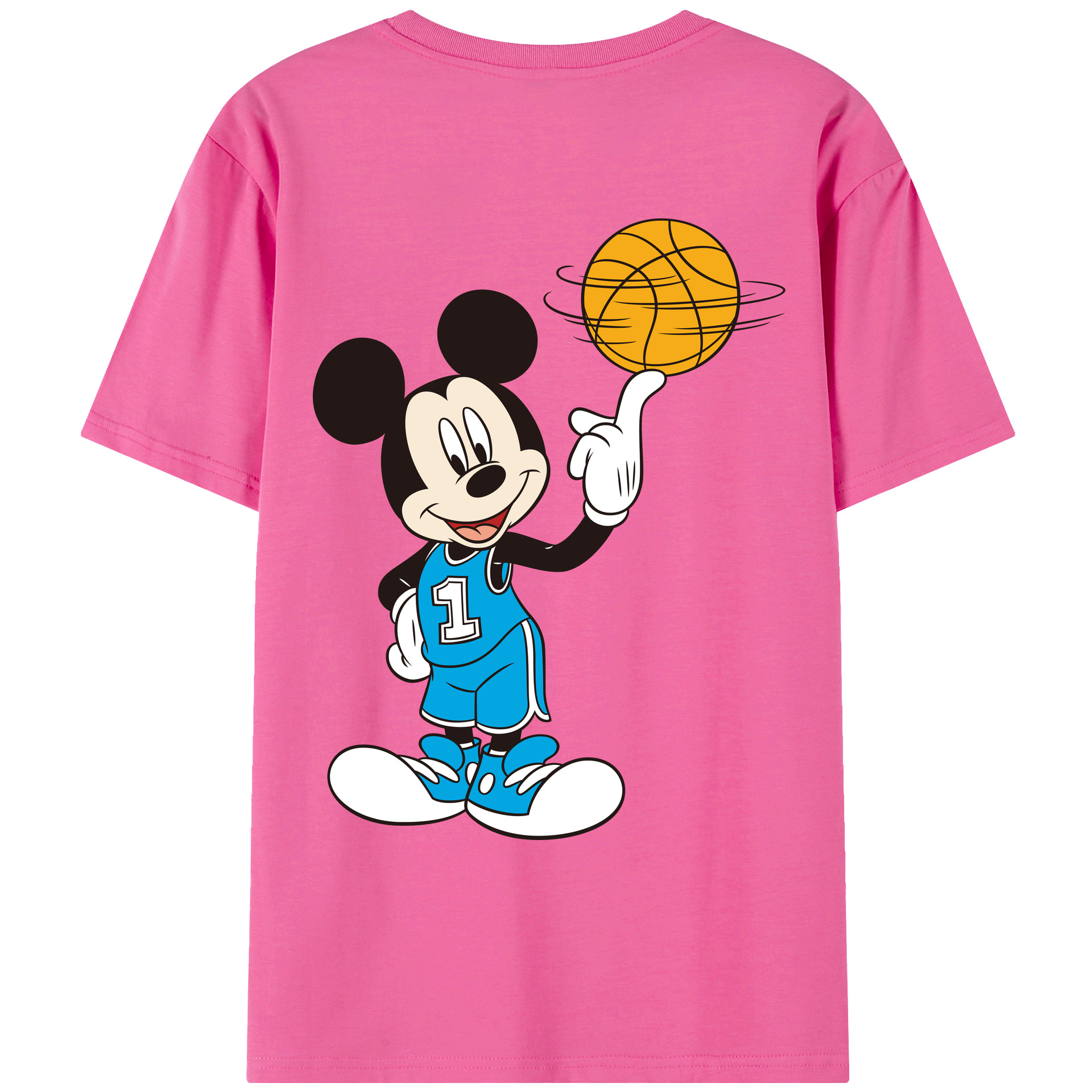 （画像用） ミッキーマウス Mickey Mouse レディース半袖Tシャツ(バックプリント)